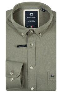 Giordano Ivy Jersey Liquid Cotton Button-Down Shirt Mid Green