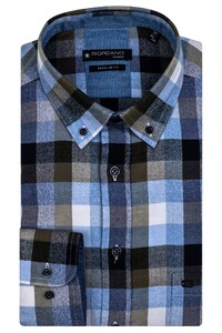 Giordano Ivy Large Colorful Check Overhemd Groen-Blauw