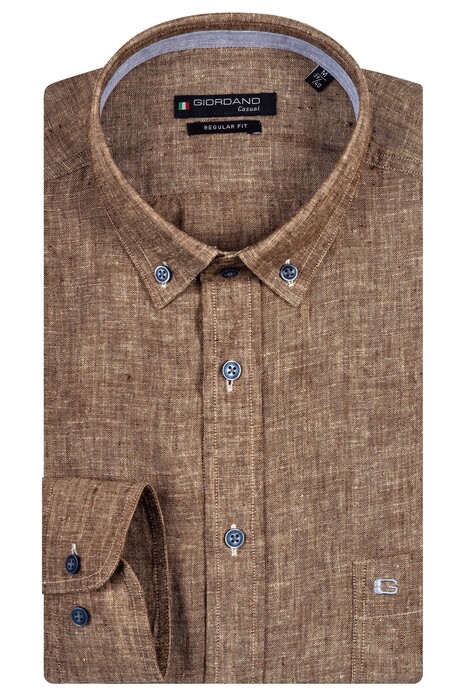 Giordano Ivy Linen Blend Shirt Brown