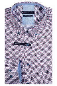 Giordano Ivy Mini Graphic Fantasy Pattern Overhemd Rood-Blauw