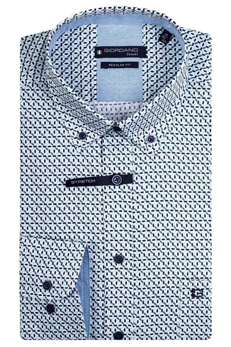 Giordano Ivy Mini Graphic Fantasy Pattern Shirt Green-Blue