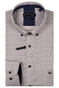 Giordano Ivy Mini Graphic Pattern Satin Subtle Stretch Overhemd Navy-Multi