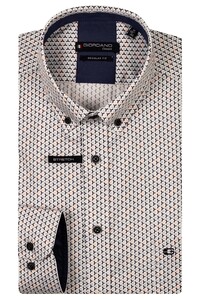 Giordano Ivy Mini Graphic Pattern Satin Subtle Stretch Overhemd Oranje-Multi