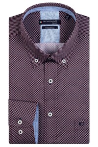 Giordano Ivy Mini Graphic Triangle Check Pattern Overhemd Rood