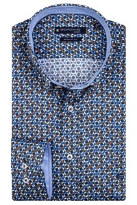 Giordano Ivy Multi Circle Pattern Overhemd Dark Navy