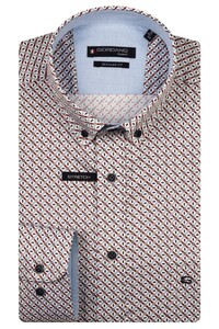 Giordano Ivy Multi Small Graphic Pattern Soft Twill Overhemd Deep Mauve-Multi