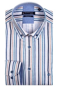Giordano Ivy Multicolor Stripe Oxford Shirt Ocean Blue-Multi