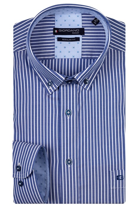 Giordano Ivy Oxford Bold Stripe Shirt Turquoise