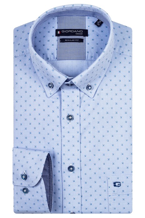 Giordano Ivy Oxford Micro Abstract Pattern Overhemd Indigo