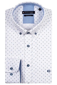 Giordano Ivy Oxford Micro Abstract Pattern Shirt White