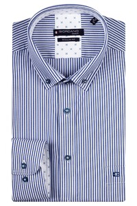 Giordano Ivy Oxford Solid Stripe Shirt Dark Navy