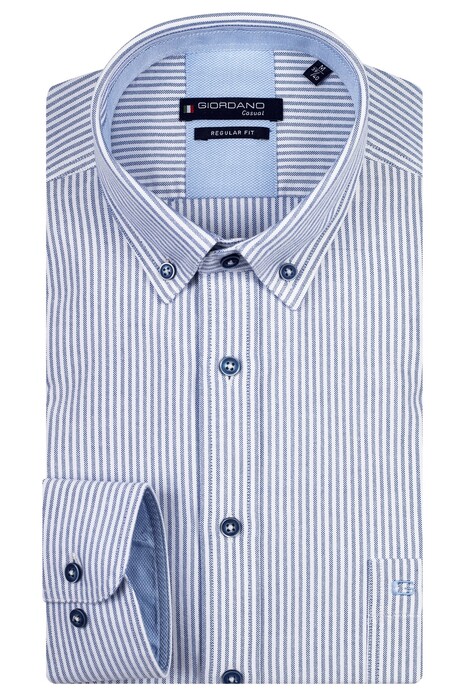 Giordano Ivy Oxford Stripe Overhemd Cobalt