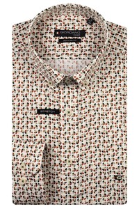 Giordano Ivy Satin Stretch Abstract Graphic Pattern Overhemd Groen-Multi