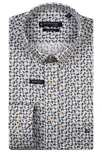 Giordano Ivy Satin Stretch Abstract Graphic Pattern Overhemd Navy-Multi