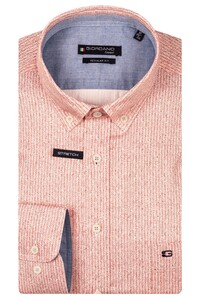 Giordano Ivy Satin Stretch Linnen Look Herringbone Overhemd Rood
