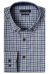 Giordano Ivy Small Twill Check Overhemd Dark Navy