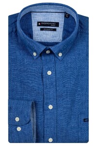 Giordano Ivy Soft Washed Linnen Blend Button Down Overhemd Bright Cobalt