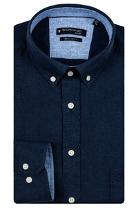 Giordano Ivy Soft Washed Linnen Blend Button Down Overhemd Delft Blue
