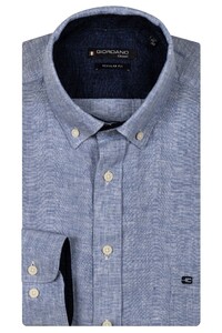 Giordano Ivy Soft Washed Linnen Blend Button Down Overhemd Denim Blue