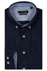 Giordano Ivy Soft Washed Linnen Blend Button Down Overhemd Navy