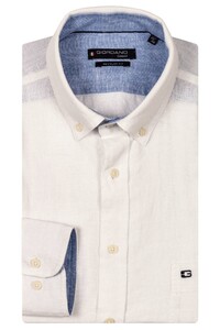 Giordano Ivy Soft Washed Linnen Blend Button Down Overhemd Wit