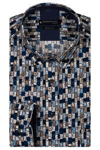 Giordano Ivy Speakers Fantasy Pattern Overhemd Navy-Multi