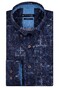 Giordano Ivy Subtle Fancy Fantasy Check Pattern Overhemd Dark Navy