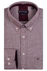 Giordano Ivy Two Tone Micro Check Pattern Overhemd Rood