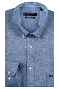 Giordano Ivy Uni Color Button Down Overhemd Denim Blue