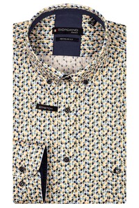 Giordano Ivy Vintage Abstract Graphic Pattern Overhemd Apple Green-Multi