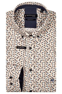 Giordano Ivy Vintage Abstract Graphic Pattern Overhemd Oranje-Multi