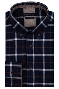 Giordano Ivy Wool Look Check Shirt Dark Navy