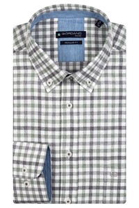 Giordano Ivyy Button Down Two-Tone Brushed Twill Check Shirt Green