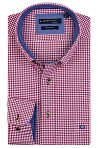 Giordano Kennedy Button Down Check Overhemd Rood