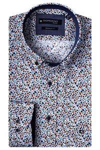 Giordano Kennedy Button Down Mosaic Contrast Overhemd Wit