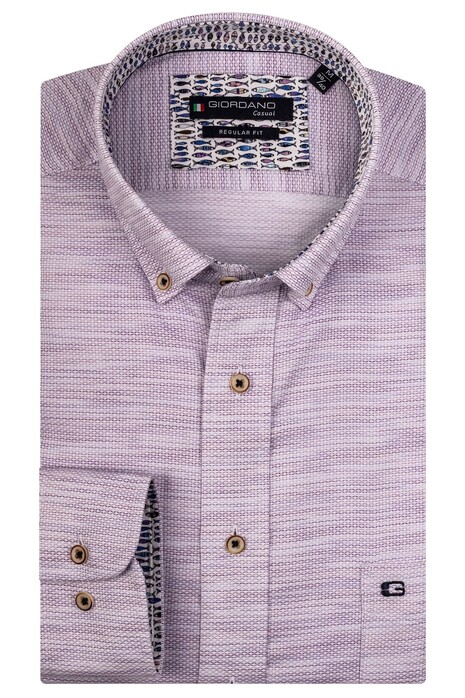 Giordano Kennedy Button Down Soft Pastels Structure Shirt Purple