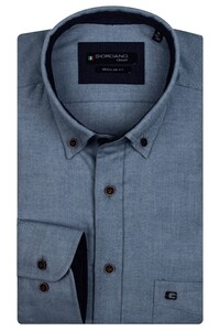 Giordano Kennedy Button Down Solid Twill Shirt Aqua Blue