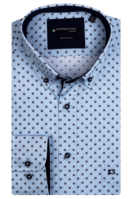 Giordano Kennedy Fancy Pattern Shirt Aqua Blue