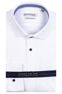Giordano Knitted Dynamic Flex Maggiore Semi Cutaway Overhemd Optical White