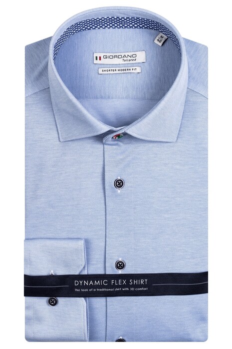 Giordano Knitted Dynamic Flex Maggiore Semi Cutaway Shirt Light Blue