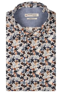 Giordano Lago Flower Pattern Semi Cutaway Poplin Overhemd Navy-Multi