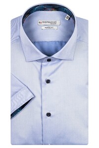 Giordano Lago Semi Cutaway Solid Fine Twill Overhemd Blauw