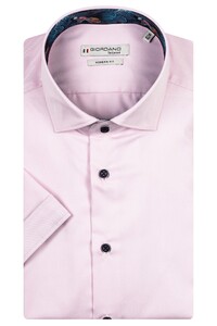 Giordano Lago Semi Cutaway Solid Fine Twill Overhemd Zacht Roze