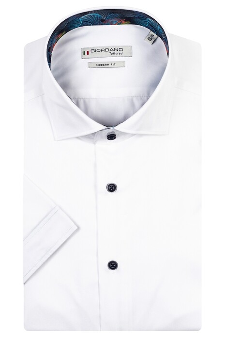 Giordano Lago Semi Cutaway Solid Fine Twill Shirt White