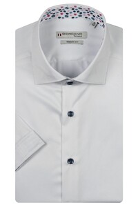 Giordano Lago Semi Cutaway Uni Twill Subtle Contrast Overhemd Wit