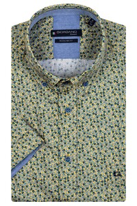 Giordano League Avocado Print Button Down Overhemd Geel-Blauw
