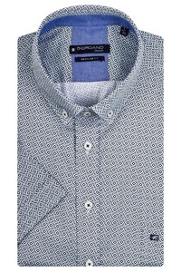 Giordano League Button Down Cotton Satin Fantasy Pattern Shirt Turquoise