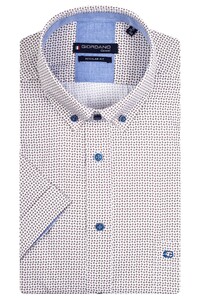 Giordano League Button Down Cotton Satin Mini Pattern Overhemd Zand