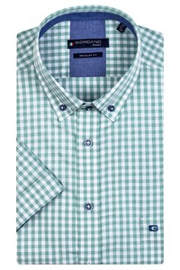 Giordano League Button Down Small Check Short Sleeve Overhemd Pastel Groen