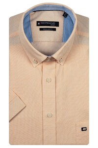 Giordano League Button-Down Solid Hemp Yarn Fabric Shirt Fine Orange